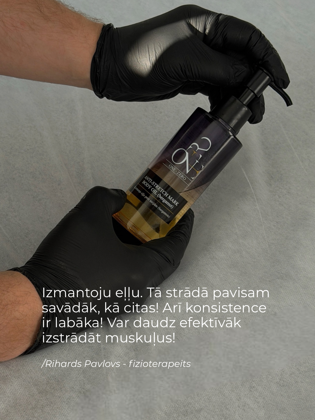 Physiotherapist Rihards Pavlovs on the body oil